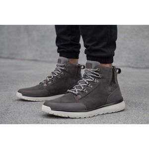 UGG Caulder Waterproof Gray Leather Lace Up Zip Up‎ Ankle Boots Mens size 11